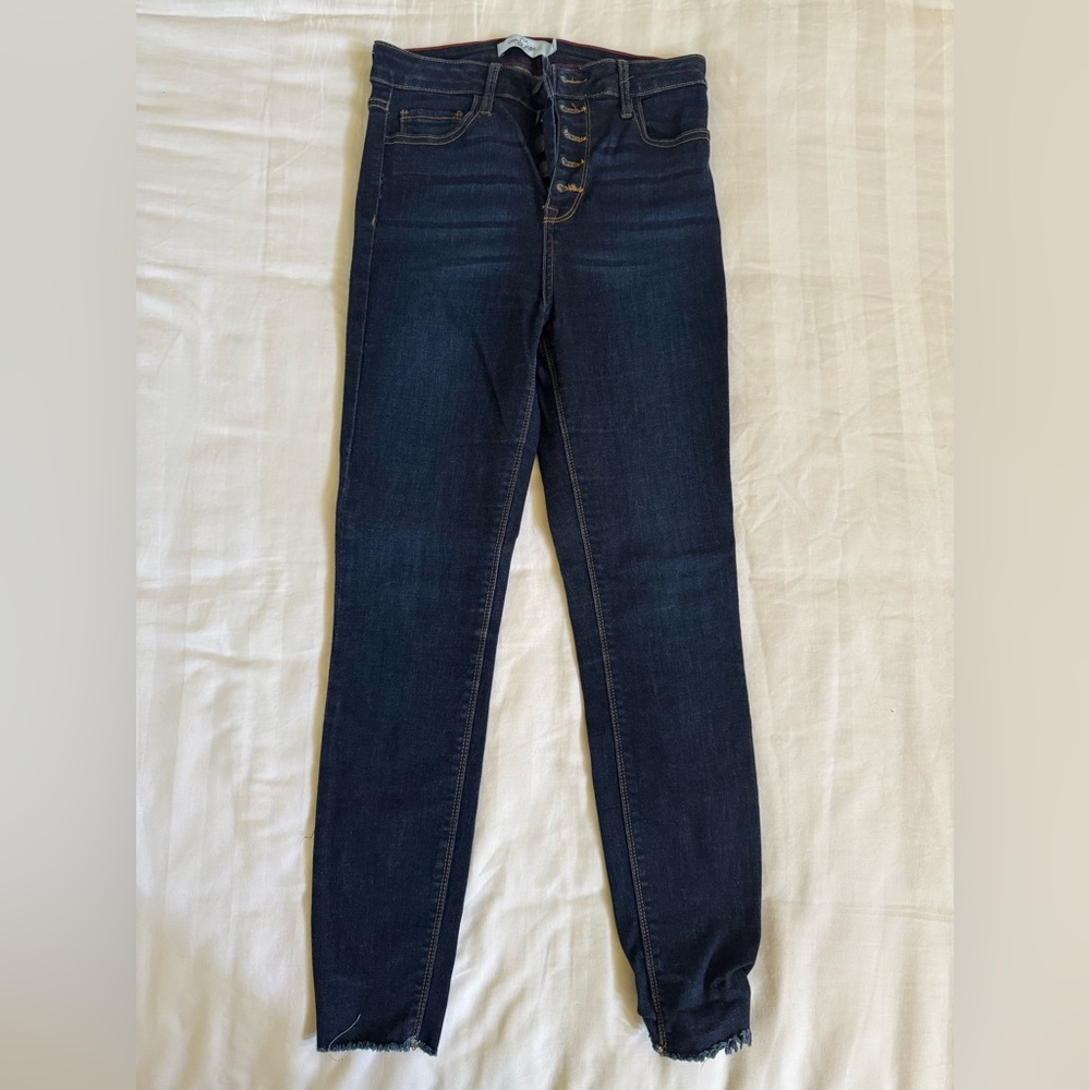 Carly Jean Los Angeles Dark Blue High Rise Jeans
